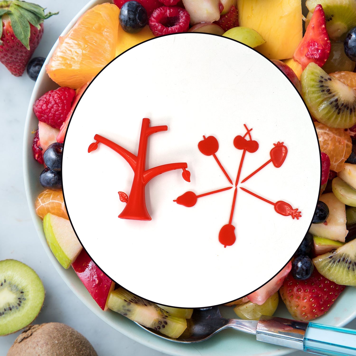 2719 6 Pc Fruit Fork widely used for fruits and vegetable salads while eating them, because of its pointed easy pickup shape and all - DeoDap 2719 6 Pc Fruit Fork widely used for fruits and vegetable salads while eating them, because of its pointed easy pickup shape and all - DeoDap